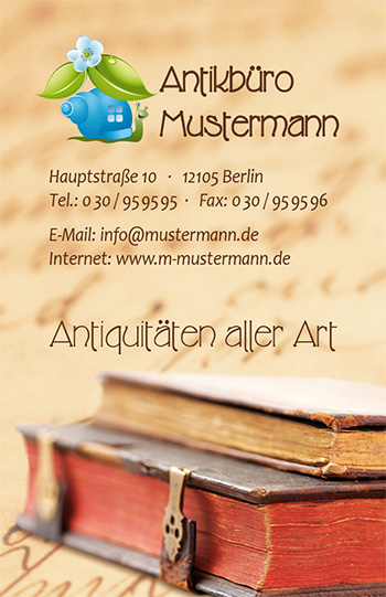 Visitenkarte "Poesie" - 1212010203