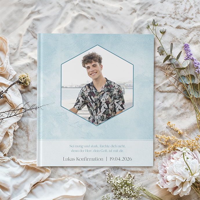 Gästebuch Konfirmation "Soft Aqua"