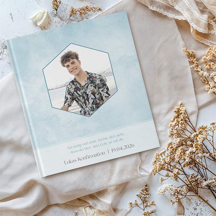 Gästebuch Konfirmation "Soft Aqua"