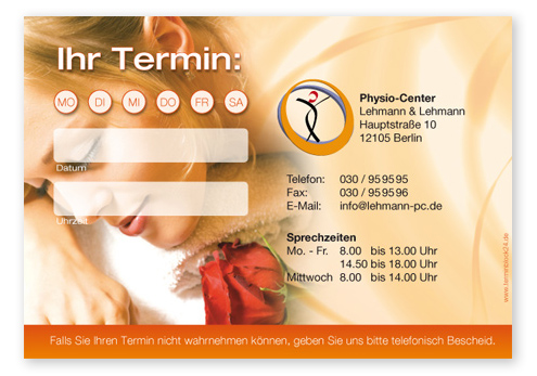 Terminzettel "Dornröschen" - 1 Termin mit Wochentagen - 1214010138