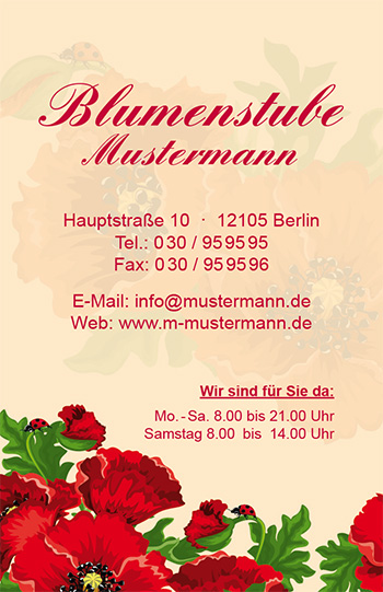 Visitenkarte "Rosengarten" - 1212010304