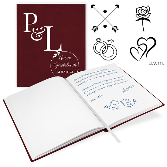 Gästebuch Hochzeit Bordeaux - GB-21211-H