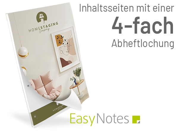 Notizblock DIN A4 mit Umschlag + 4-fach Abheftlochung - 100204024004