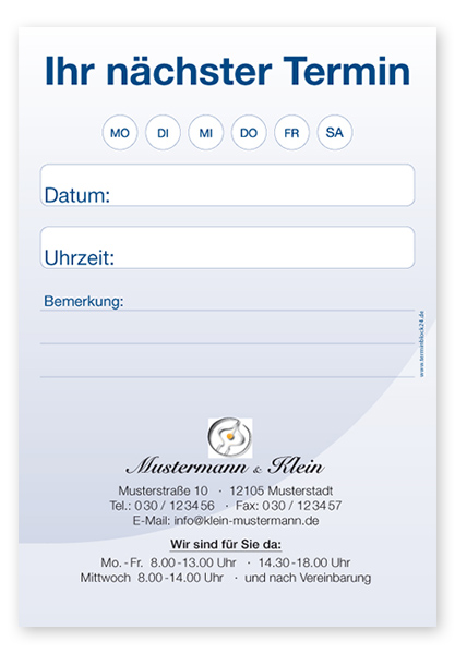 Terminzettel Senior "Blue Motion" - 1241010101