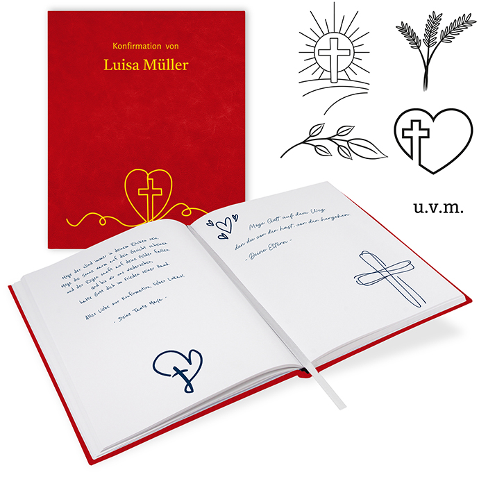 Gästebuch  Konfirmation Rot - GB-21213-Kon