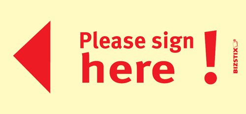 BIZSTIX® Business Haftnotizen "Please sign here!" - 1301010144