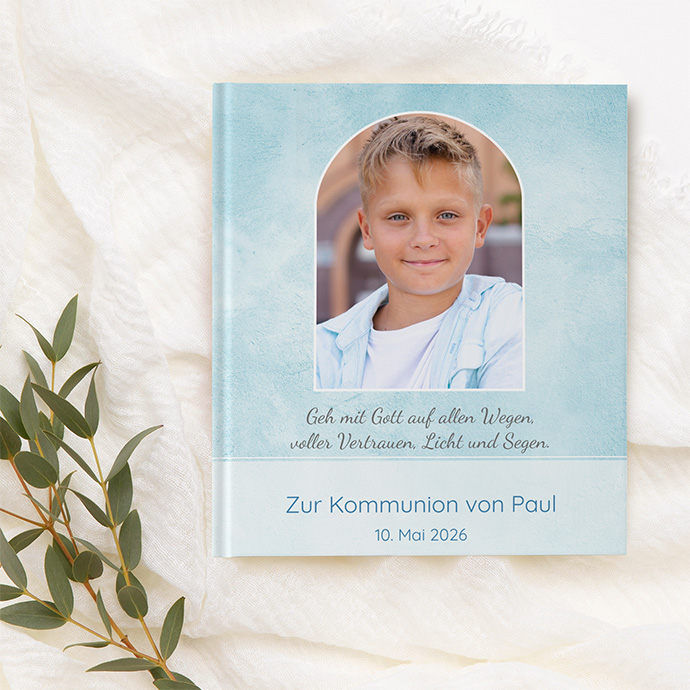 Gästebuch Kommunion "Soft Aqua"