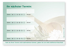 Terminzettel "Wellness Dreams" - 4 Termine mit Wochentagen - 1215010405