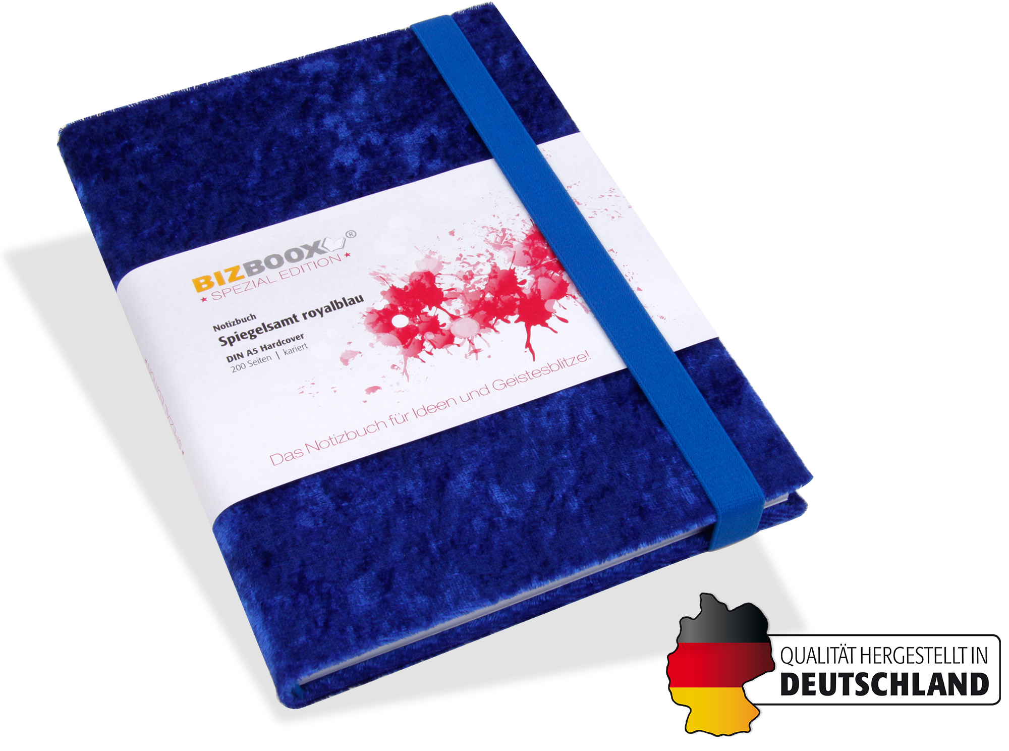 BIZBOOX® Spiegelsamt royalblau DIN A5 - 177102