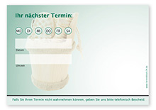 Terminzettel "Saunaliebe" - 1 Termin mit Wochentagen - 1215010106