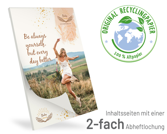 Notizblock Recycling  DIN A5 mit Umschlag + Abheftlochung - 100205034009