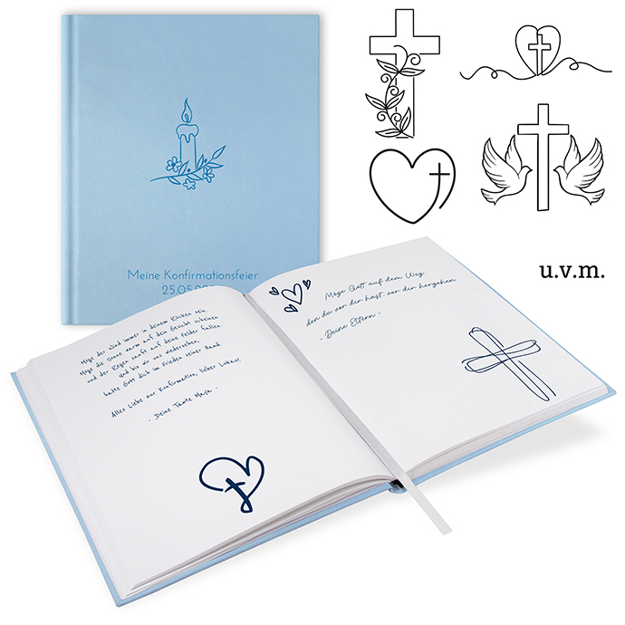 Gästebuch Konfirmation Hellblau - GB-21216-Kon
