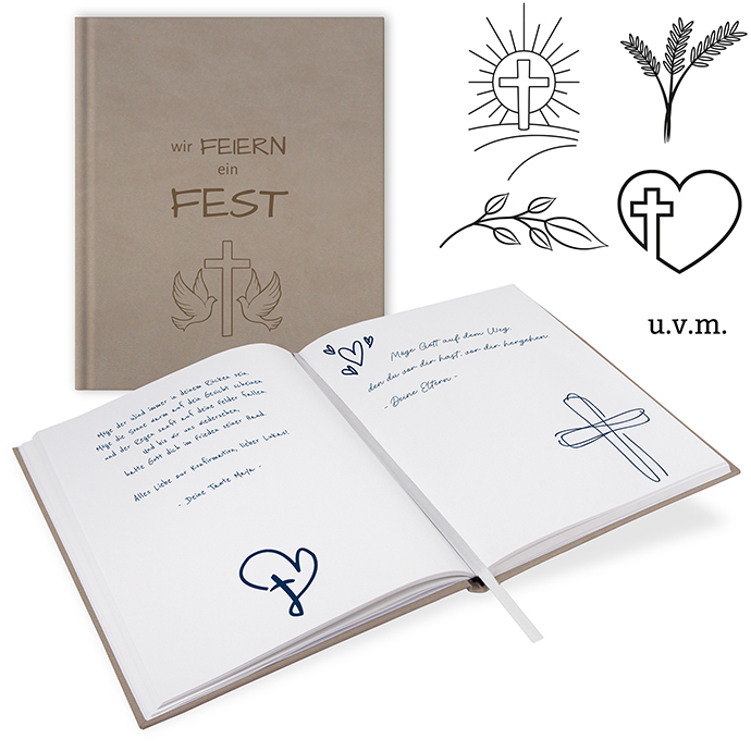 Gästebuch Konfirmation Taupe - GB-21204-Kon
