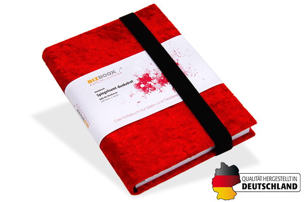 BIZBOOX® Spiegelsamt dunkelrot DIN A6 - 177001