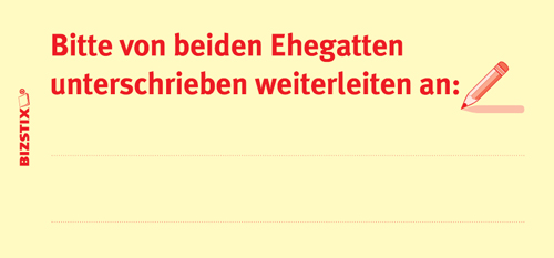 BIZSTIX® Business Haftnotizen "Bitte von beiden Ehegatten unterschrieben weiterleiten an" - 1301010104