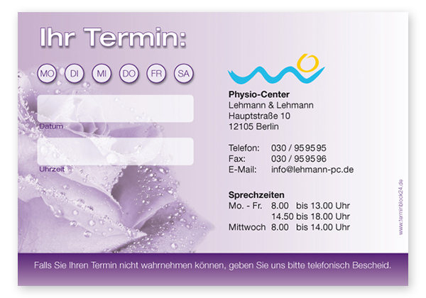 Terminzettel "Mitternachtstau" - 1 Termin mit Wochentagen - 1214010113
