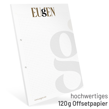 Notizblock Premium DIN A4 + Abheftlochung - 100304024002