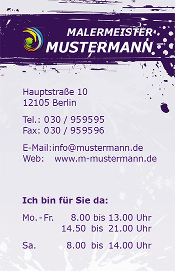 Visitenkarte "Pinselstrich" - 1212010305