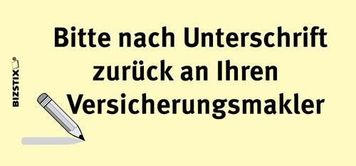 BIZSTIX® Business Haftnotizen "Unterschrift an Versicherungsmakler" - 1301010161