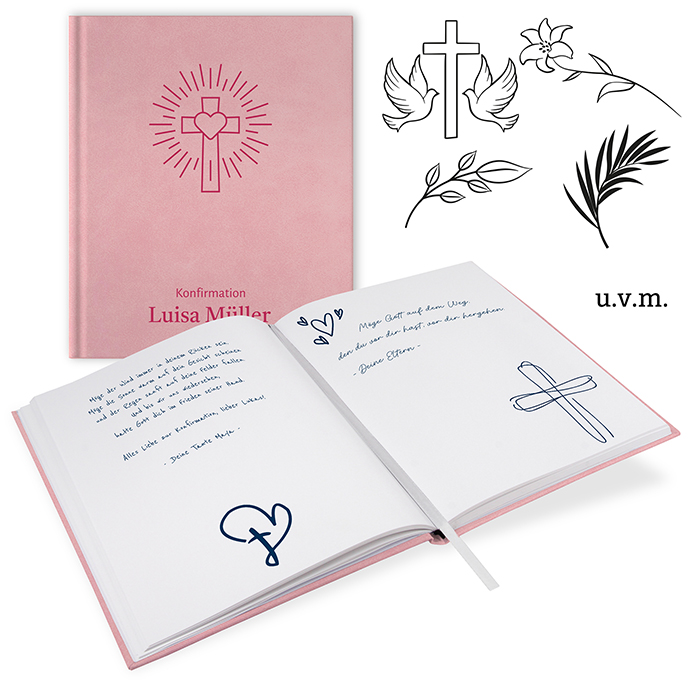 Gästebuch Konfirmation Rosa - GB-21215-Kon