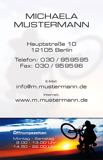 Visitenkarte "mountainbike" - 1212010256