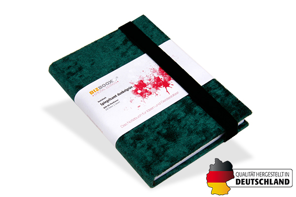 BIZBOOX® Spiegelsamt dunkelgrün DIN A6 - 177003