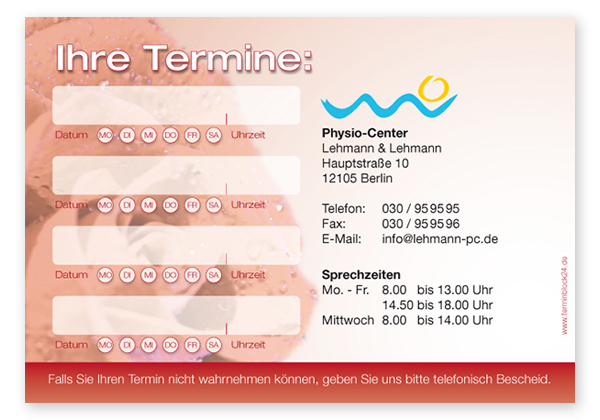 Terminzettel "einsame Rose" - 4 Termine mit Wochentagen - 1214010414