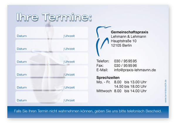 Terminzettel "teeth" - 6 Termine - 1214010627