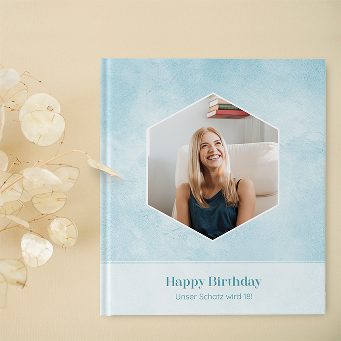 Gästebuch Geburtstag "Soft Aqua"