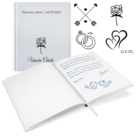 Gästebuch Hochzeit Weiß - GB-21200-H