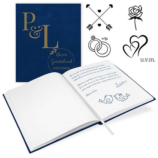 Gästebuch Hochzeit Royalblau - GB-21210-H