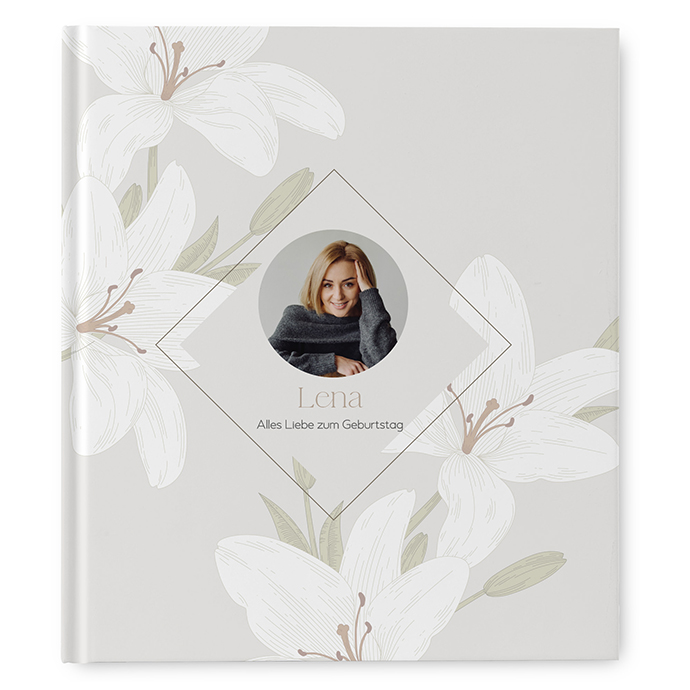 Gästebuch Geburtstag - Floral "white Lily"